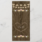 Blush String of Lights Rustic Hochzeit im Herbst M Menükarte (Rückseite)