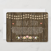 Blush String of Lights Rustic Save the Date Card (Rückseite)