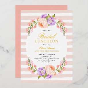 Blush Strip und Bloom Bridal Luncheon Folieneinladung