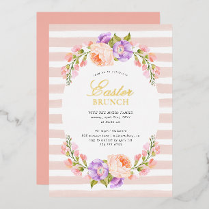 Blush Strip und Blütezeit Osterbrunch Folieneinladung