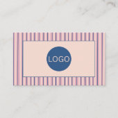 Blush Stripe Boutique Monogram Visitenkarte (Vorderseite)