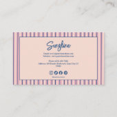 Blush Stripe Boutique Monogramm Visitenkarte (Rückseite)
