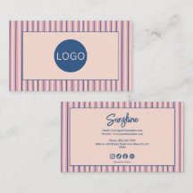 Blush Stripe Boutique Monogramm