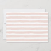 Blush Stripe und Bloom Baby Girl Foto Taufe Einladung (Rückseite)
