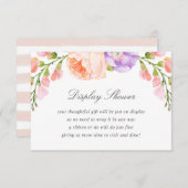 Blush Stripe und Blütendusche ohne Geschenkwrap Begleitkarte (Vorne/Hinten)