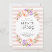 Blush Stripe und Brunch Muttertag Einladung (Vorderseite)