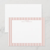 Blush Striped Note Card Einladung (Vorne/Hinten)