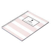 Blush Stripes Anpassbare Backen Rezept Notebook Notizblock (Linke Seite)
