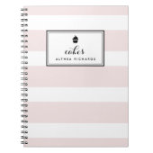 Blush Stripes Anpassbare Backen Rezept Notebook Notizblock (Vorderseite)