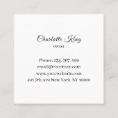 Blush Stripes Salon Business Card Quadratische Visitenkarte (Rückseite)