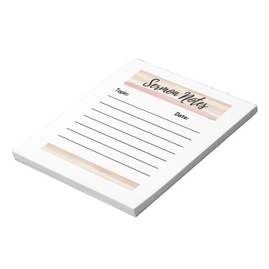 Blush Stripes sermon Notes Notepad Notizblock (Rotiert)