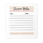 Blush Stripes sermon Notes Notepad Notizblock (Vorderseite)