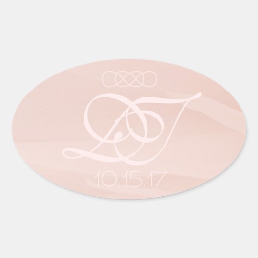Blush Strokes Oval Umschlag Stickers (Vorderseite)