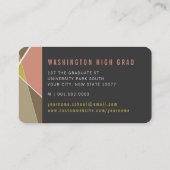 Blush Stylish Geometric Lines Mod Foto Graduate Telefonnummerkarte (Rückseite)