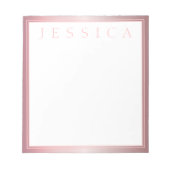 Blush & Subtile Rose Ombre | Ihr Name Notizblock (Vorderseite)