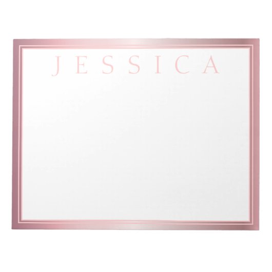 Blush & Subtile Rose Ombre | Ihr Name Notizblock (Vorderseite)