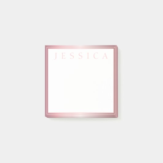 Blush & Subtile Rose Ombre | Ihr Name Post-it Klebezettel (Vorderseite)