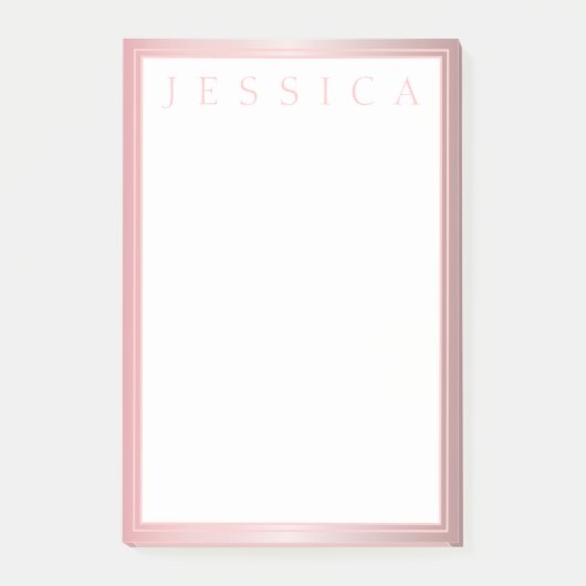 Blush & Subtile Rose Ombre | Ihr Name Post-it Klebezettel (Vorderseite)