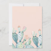 Blush Succulent Cactus Bridal Dusche Einladungen (Rückseite)