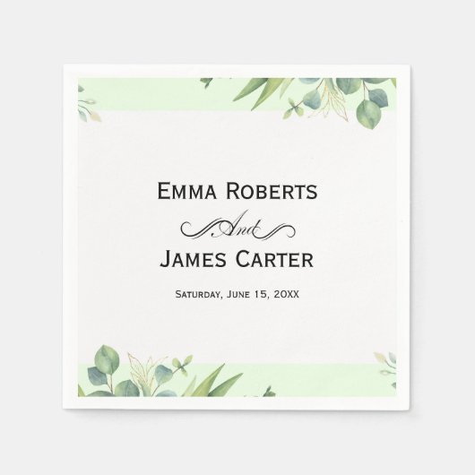 Blush Succulent Greenerity Wedding Napkins Serviette (Vorderseite)