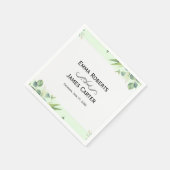 Blush Succulent Greenerity Wedding Napkins Serviette (Ecke)