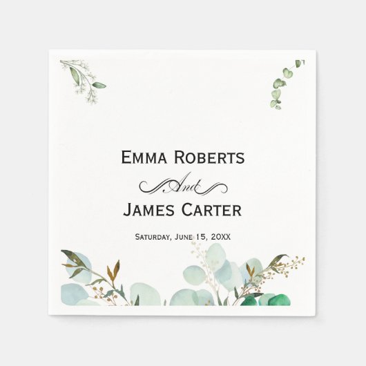 Blush Succulent Greenerity Wedding Napkins Serviette (Vorderseite)