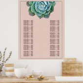 Blush Succulent Wedding Chart Poster (Küche)