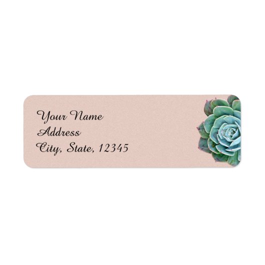 Blush Succulent Wedding Label (Vorne)