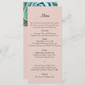 Blush Succulent Wedding Menu Menükarte (Vorne/Hinten)