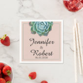 Blush Succulent Wedding Napkin Serviette (Beispiel)
