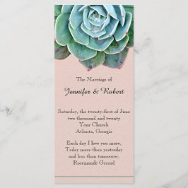 Blush Succulent Wedding Program Programm