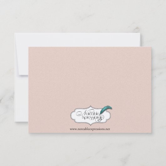 Blush Succulent Wedding Response Card RSVP Karte (Rückseite)