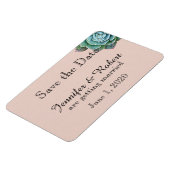 Blush Succulent Wedding Save the Date Magnet (Linke Seite)