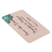 Blush Succulent Wedding Save the Date Magnet (Rechte Seite)