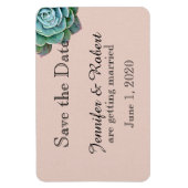 Blush Succulent Wedding Save the Date Magnet (Vertikal)
