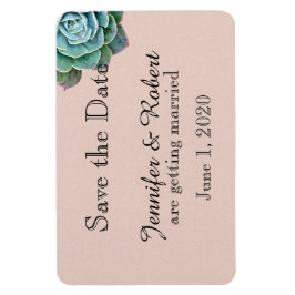 Blush Succulent Wedding Save the Date Magnet