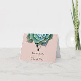 Blush Succulent Wedding Vielen Dank Dankeskarte