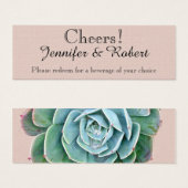 Blush Succulent WedgeDrinks Tickets (Vorne & Hinten)