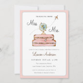 Blush Suitcases Reisen von Miss zu Mrs. Einladung (Vorderseite)
