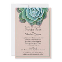 Blush Sukkulente Einladung zur Hochzeit