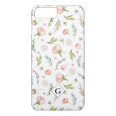Blush Summer Floral Pattern | Monogramm Case-Mate iPhone Hülle (Rückseite)
