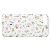 Blush Summer Floral Pattern | Monogramm Case-Mate iPhone Hülle (Rückseite (Horizontal))