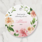 Blush Summer Floral Romantisches Brautparty Geschenkanhänger (Vorderseite)