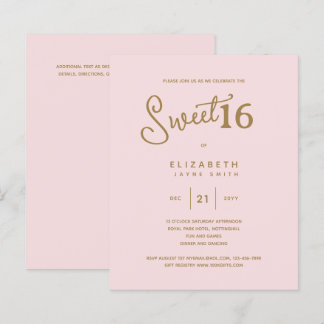 Blush SWEET 16 Modernes, elegantes Budget Geburtst