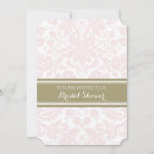 Blush Tan Damask Bridal Dusche Einladungskarten (Vorderseite)