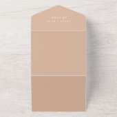 Blush Tan Eleganter Minimalistischer Tee Off Weddi All In One Einladung (Außenbereich)