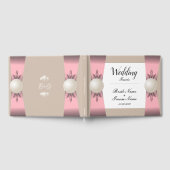 Blush & Tan Pearl Ribbon Wedding Gästebuch (Voll)