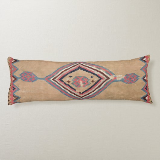 Blush Tan Pink Medallion Baby Blue Cowboy Seitenschläferkissen (Rückseite)