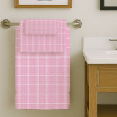 Blush Tartan Bath Towels Elegant Everyday Luxury Badhandtuch Set