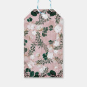 Blush Taupe Baumwolle Blumengrün Rustikale Hochzei Geschenkanhänger (Rückseite)